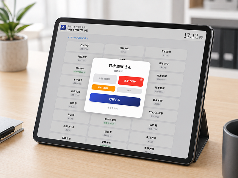 打刻画面のスクリーンショット